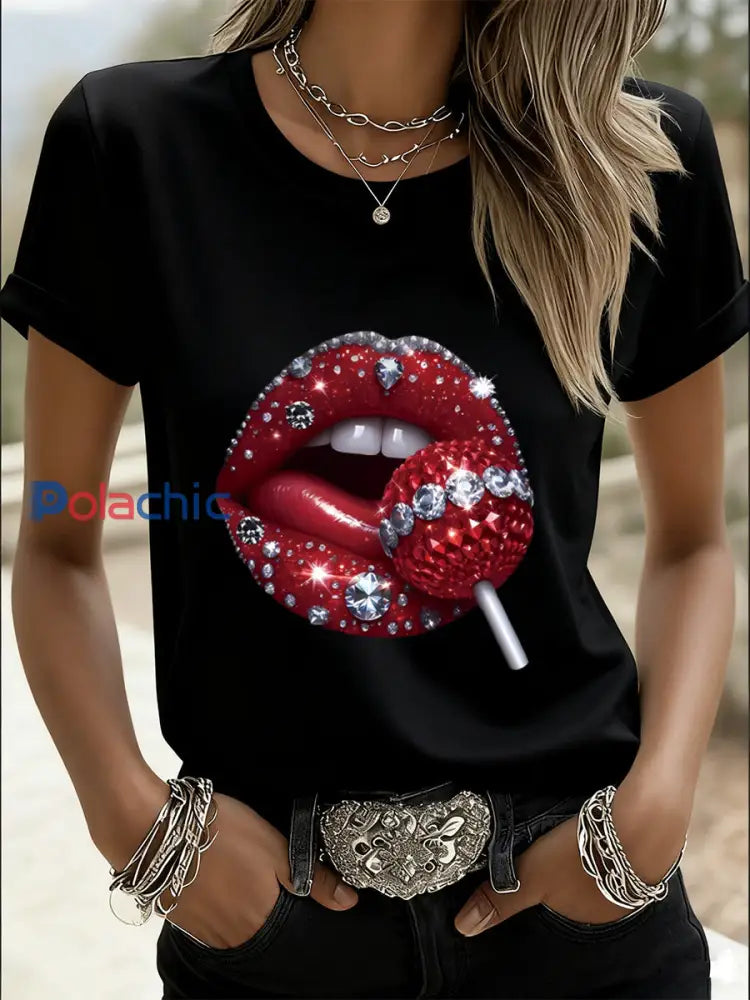 T-shirt commémoratif imprimé animal à paillettes pour femmes A / S