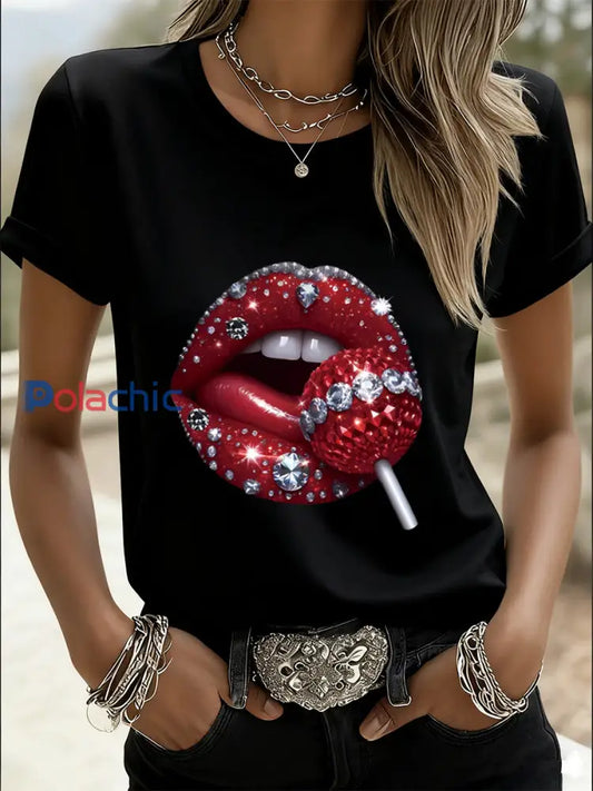 T-shirt commémoratif imprimé animal à paillettes pour femmes A / S