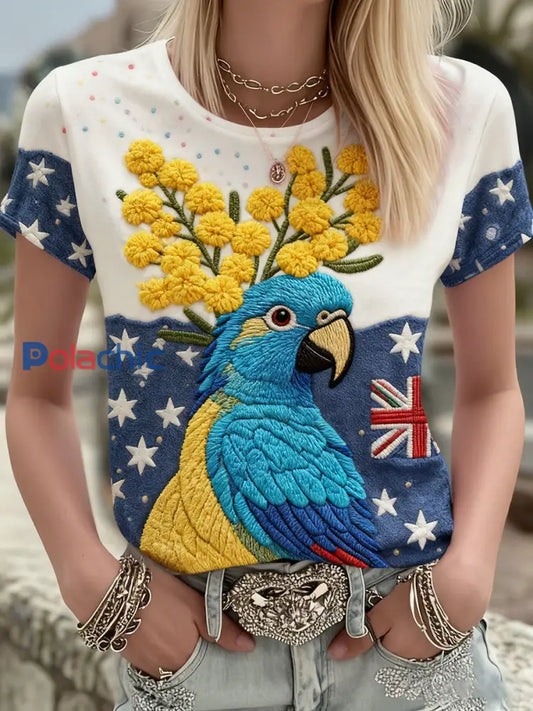 T-shirt confortable décontracté vintage de vacances australiennes pour femmes A / S