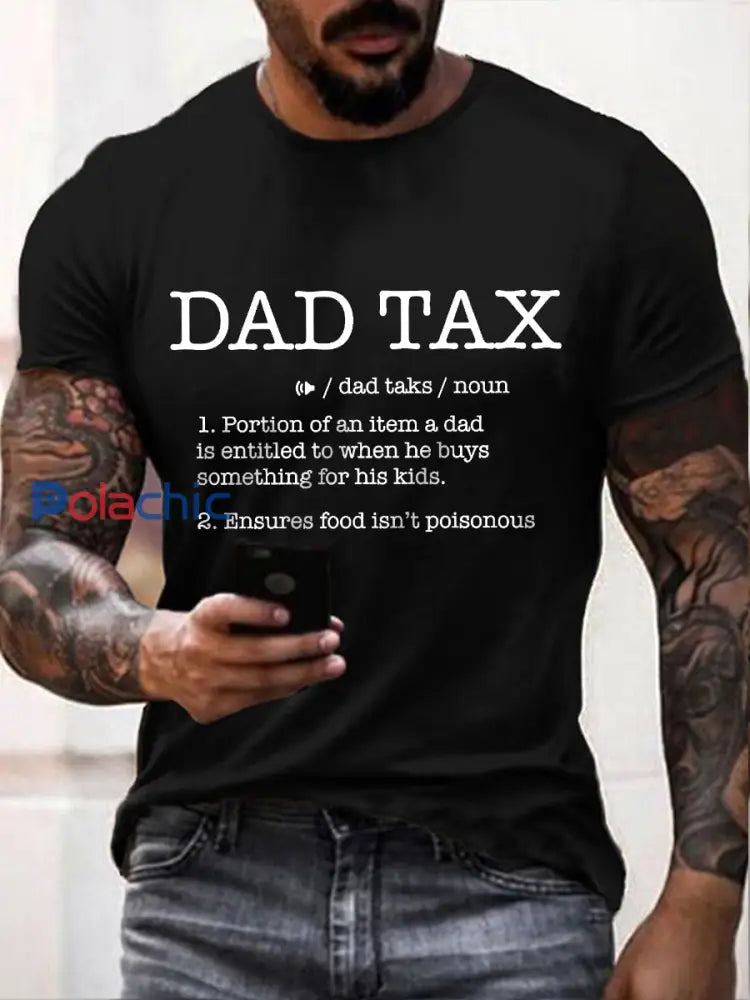 T-shirt Dad Tax Homme noir / S