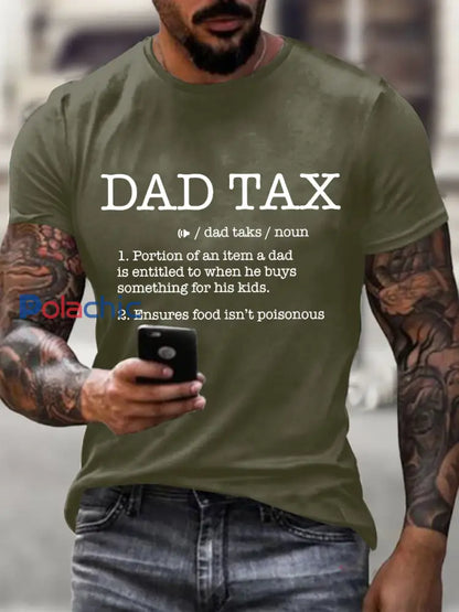 T-shirt Dad Tax Homme vert d’armée / S