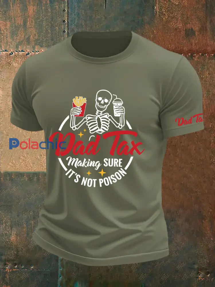 T-shirt Dad Tax Homme vert d’armée / S