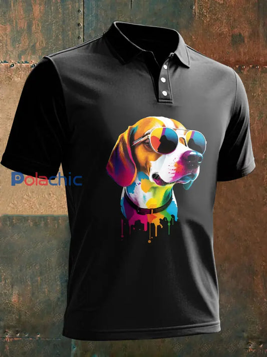 T-shirt de chien des hommes Noir / S