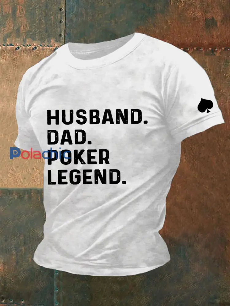 T-shirt de poker pour hommes Blanc / S