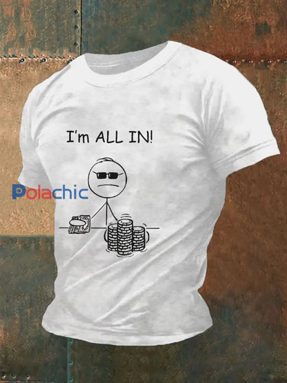 T-shirt de poker pour hommes Blanc / S