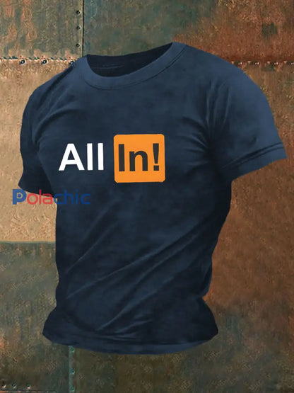 T-shirt de poker pour hommes Bleu Marine / S