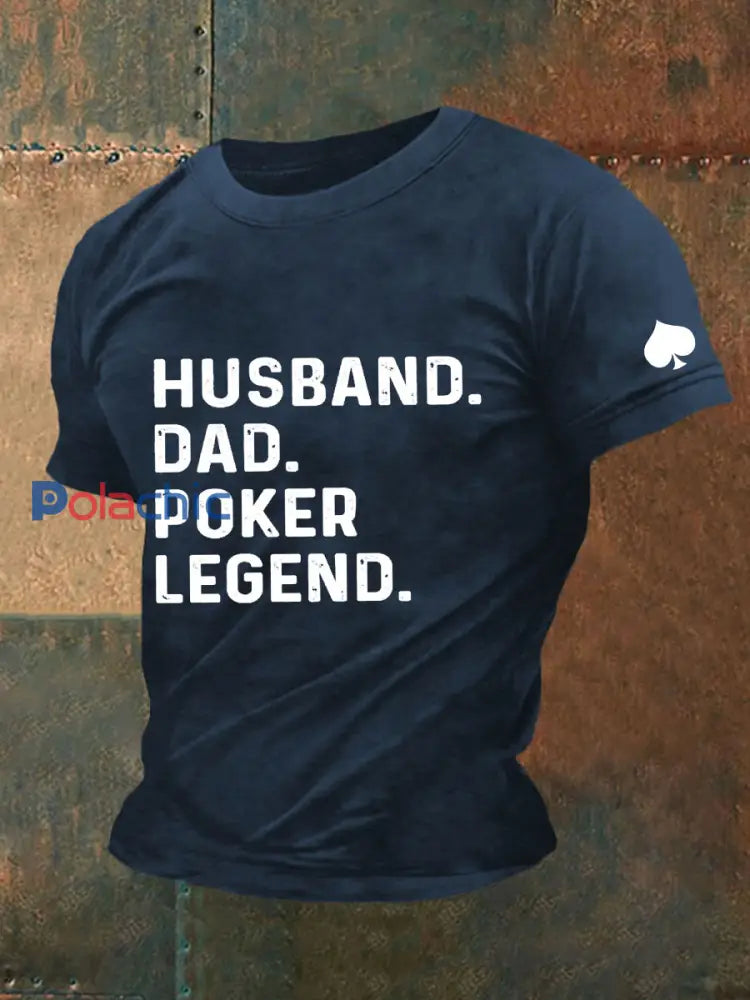 T-shirt de poker pour hommes Bleu Marine / S