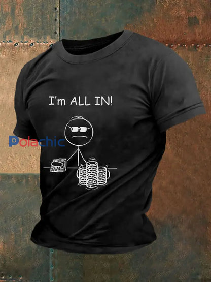 T-shirt de poker pour hommes Noir / S