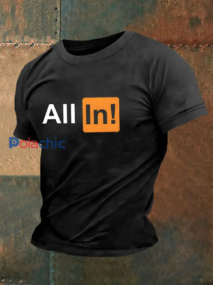 T-shirt de poker pour hommes Noir / S