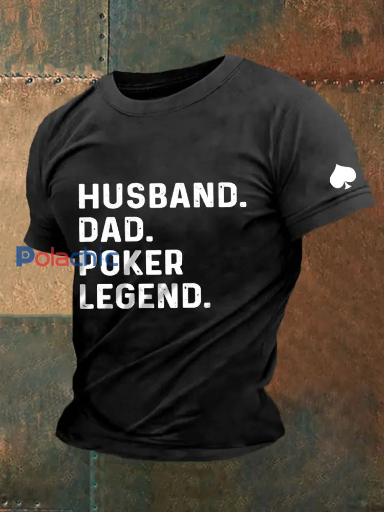 T-shirt de poker pour hommes Noir / S