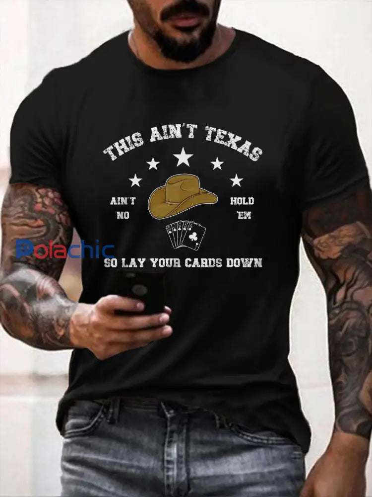 T-shirt de poker pour hommes Noir / S