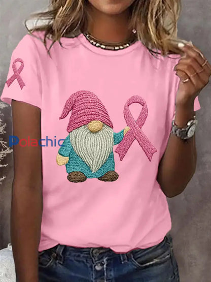 T-shirt de soutien de sensibilisation au cancer du sein avec ruban rose pour femmes Rose / S