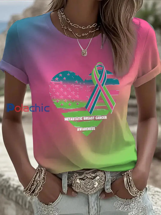 T shirt décontracté à imprimé métastatique pour femmes comme image / S