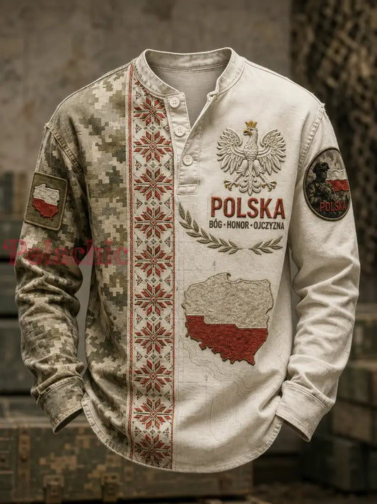 T-shirt décontracté de la culture militaire polonaise pour hommes - A / S