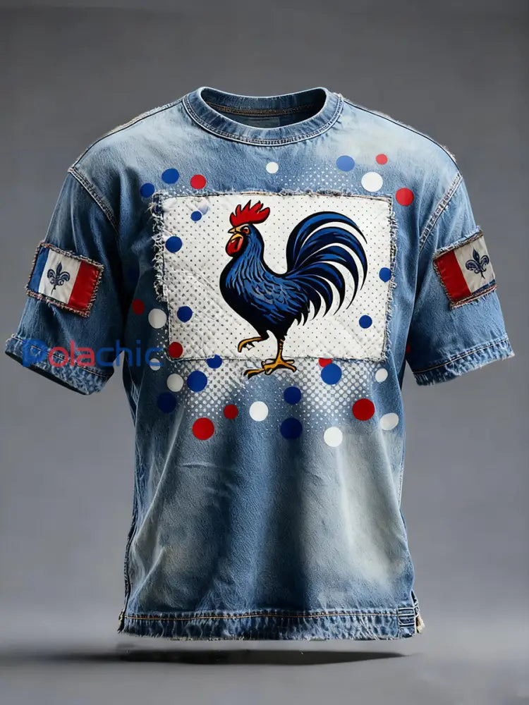 T-shirt décontracté Drapeau français Ricard pour homme A / S