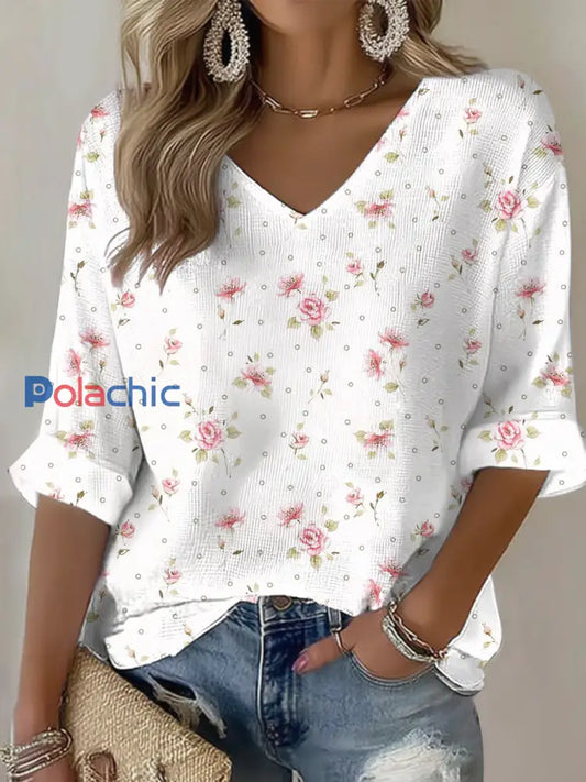 T-shirt Décontracté Femme Rose Cancer Du Sein Imprimé comme image / S