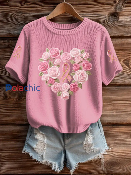 T shirt Décontracté Femme Rose Imprimé Floral rose / S