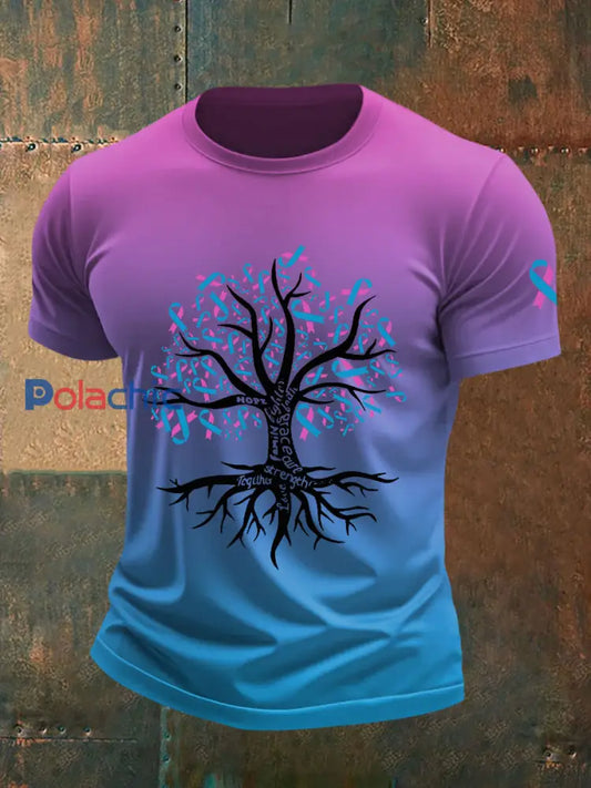 T shirt décontracté imprimé de sensibilisation au cancer du sein pour hommes comme image / S