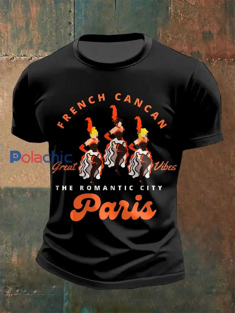 T Shirt Décontracté Imprimé Français Vintage comme image / S