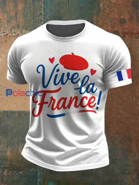 T-Shirt Décontracté Imprimé Français Vintage comme image / S