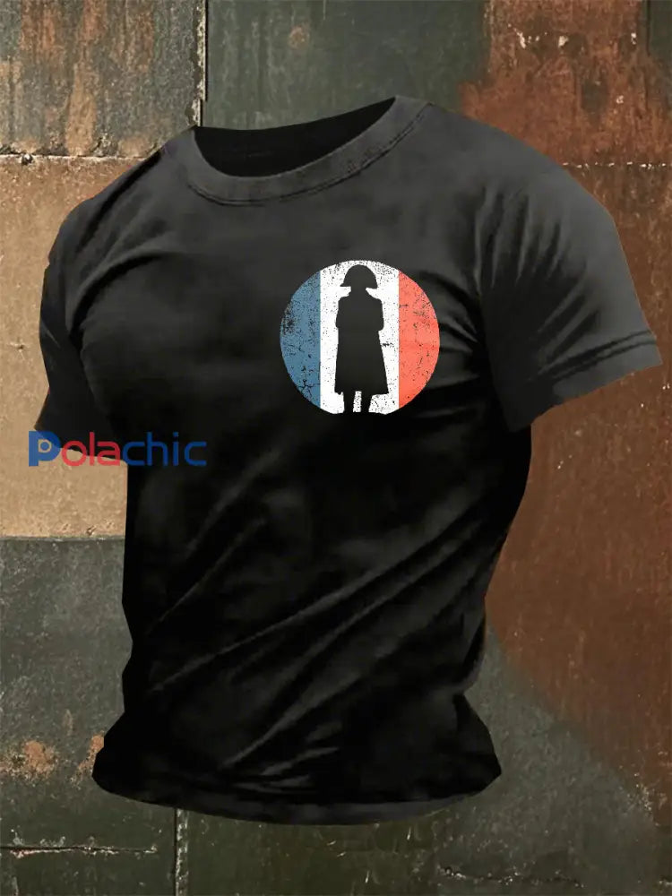 T-Shirt Décontracté Imprimé Français Vintage comme image / S