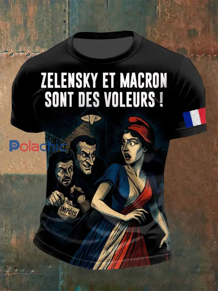 T Shirt Décontracté Imprimé Français Vintage comme image / S