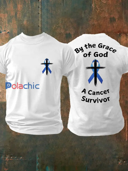 T shirt décontracté imprimé sensibilisation au cancer de la prostate pour hommes Blanc / S