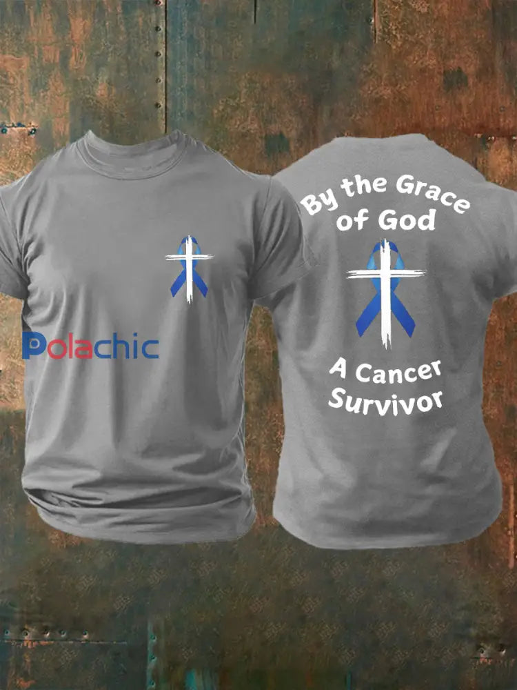 T shirt décontracté imprimé sensibilisation au cancer de la prostate pour hommes Gris clair / S