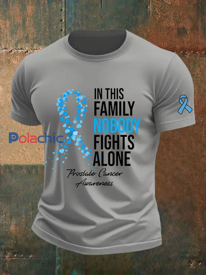 T shirt décontracté imprimé sensibilisation au cancer de la prostate pour hommes Gris Clair / S