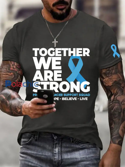 T shirt décontracté imprimé sensibilisation au cancer de la prostate pour hommes Gris foncé / S