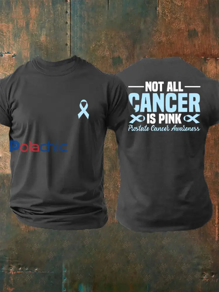 T shirt décontracté imprimé sensibilisation au cancer de la prostate pour hommes Gris Foncé / S