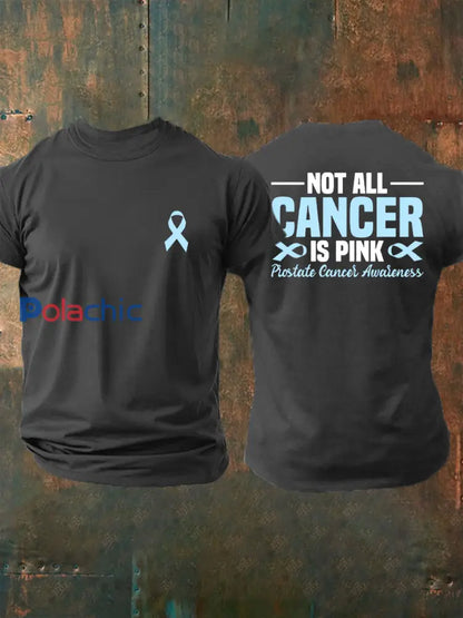 T shirt décontracté imprimé sensibilisation au cancer de la prostate pour hommes Gris Foncé / S