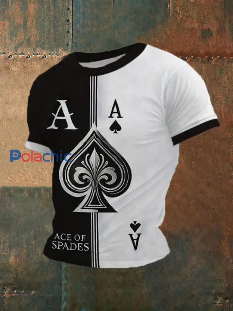 T-shirt décontracté Spade Ace Poker pour homme comme image / S