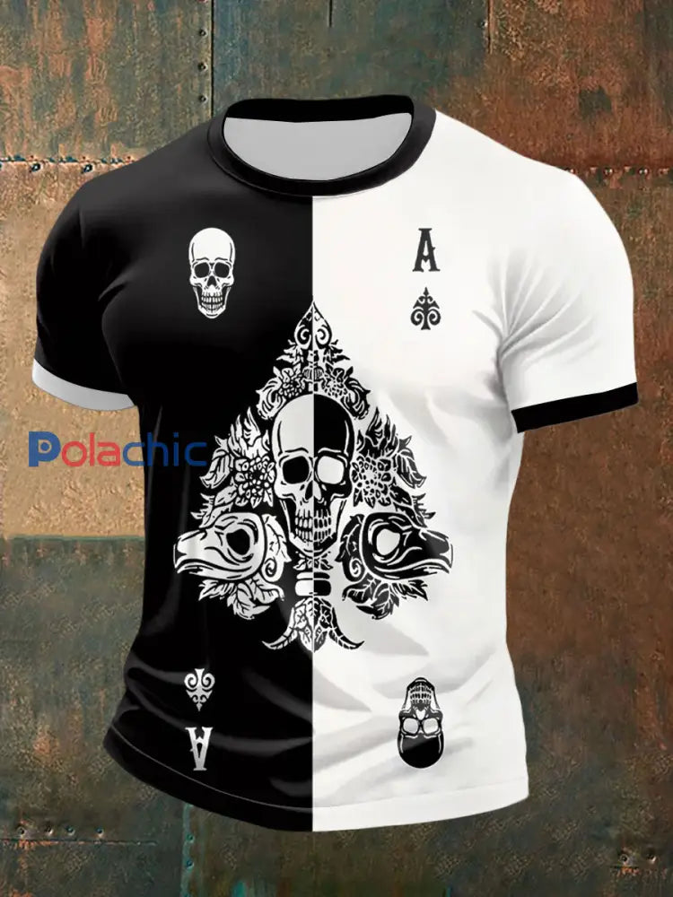 T-shirt décontracté Spade Ace Poker pour homme comme image / S