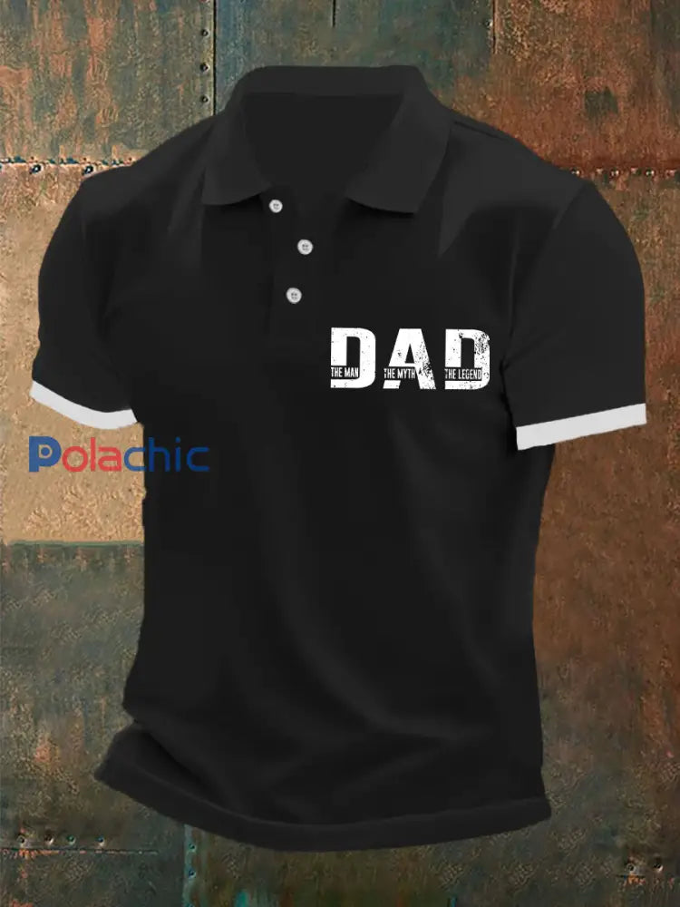 T-shirt drôle de fête des pères pour hommes Noir / S