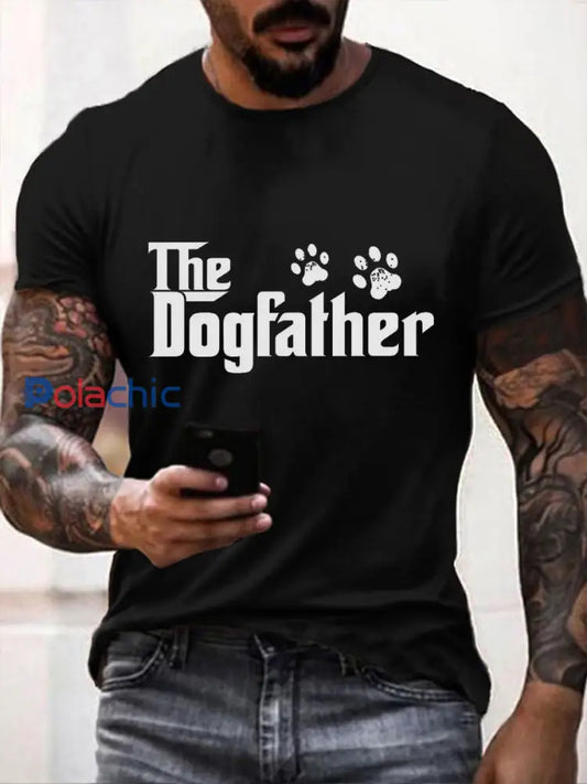 T-shirt drôle de fête des pères pour hommes Noir / S