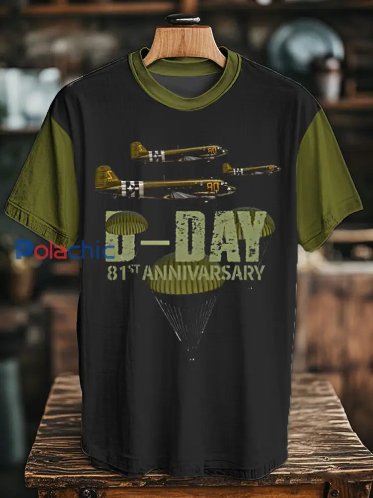 T-shirt du Jour J 1944 Normandie Military History pour homme Noir / S