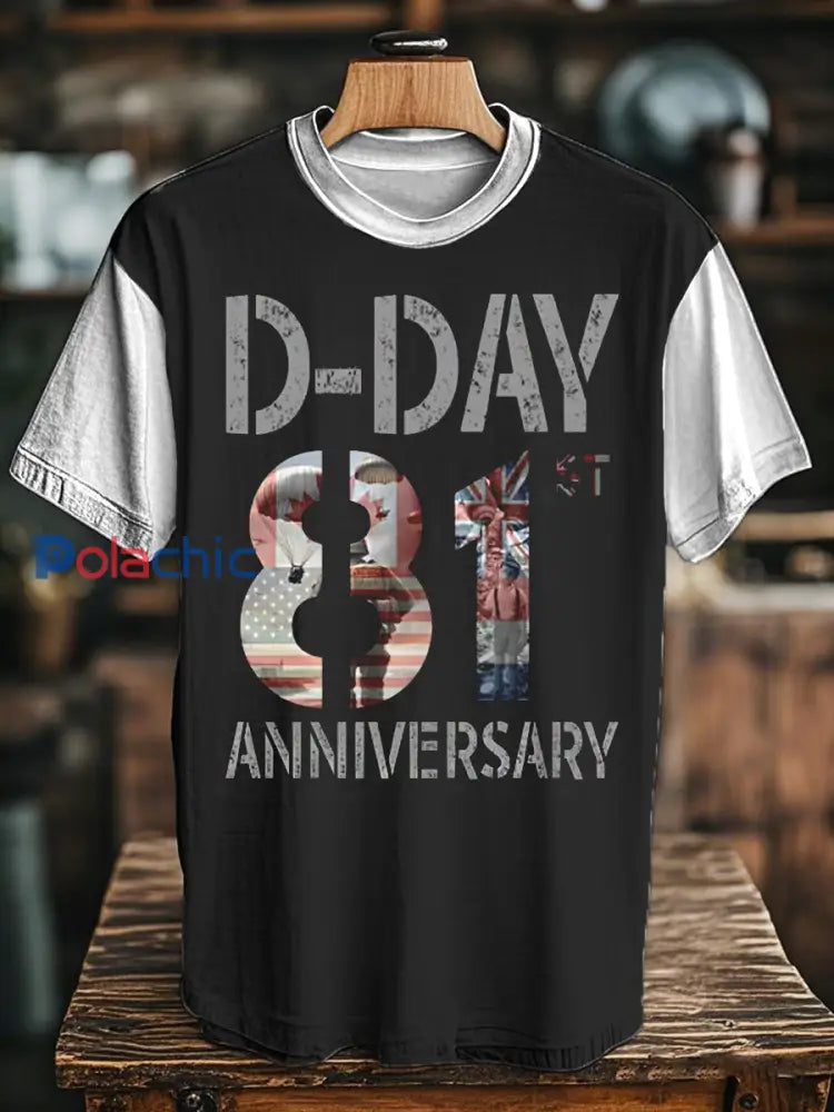 T-shirt du Jour J 1944 Normandie Military History pour homme Noir / S