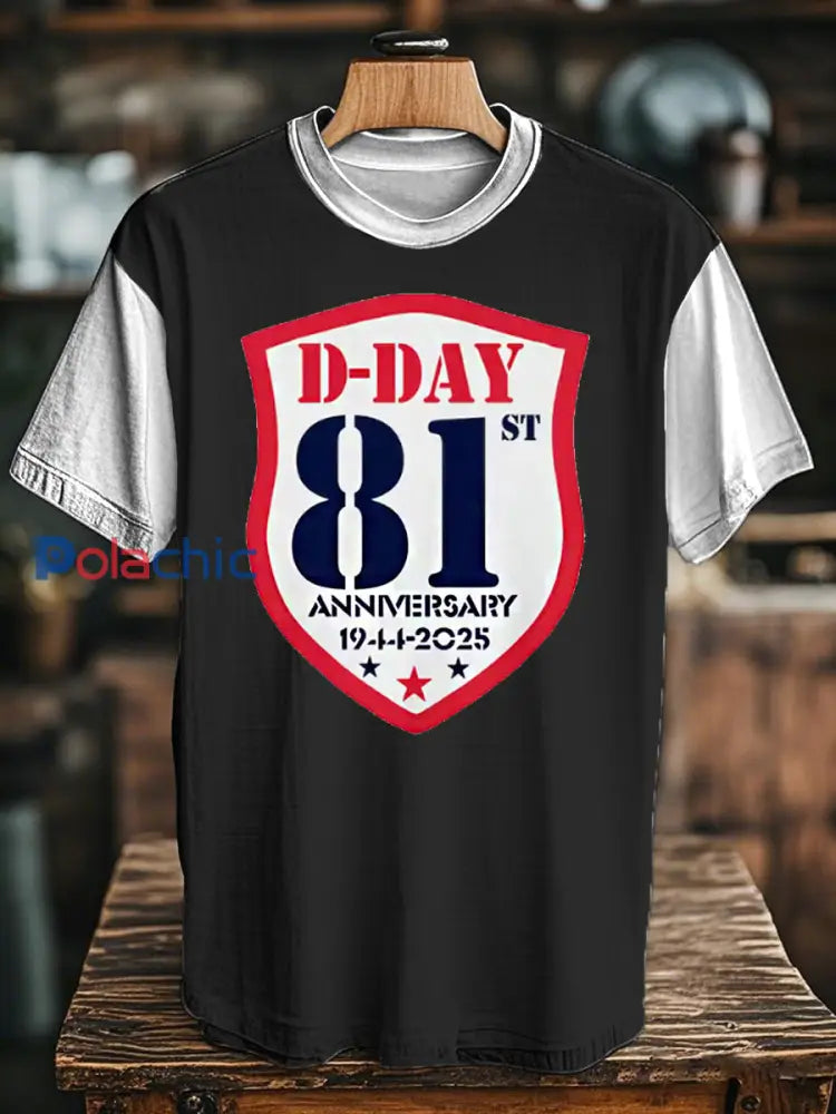 T-shirt du Jour J 1944 Normandie Military History pour homme Noir / S