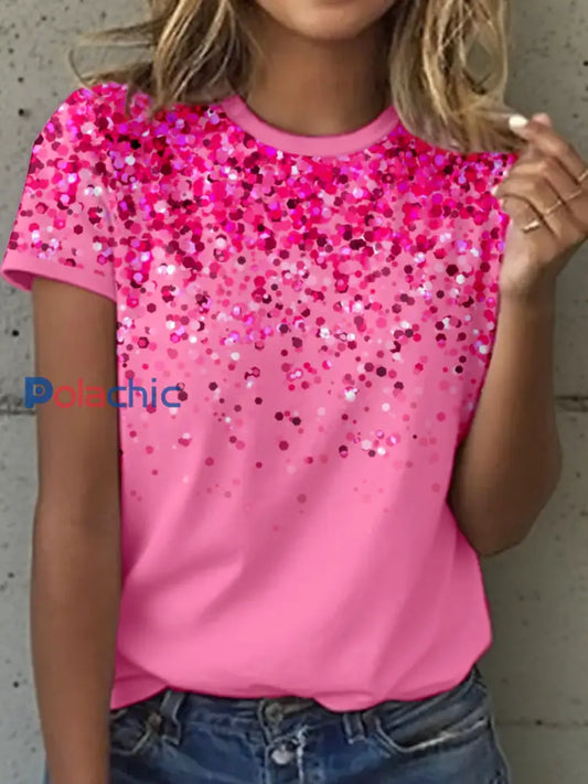 T-shirt Femme Rose Brillant Imprimé Art Rose / S