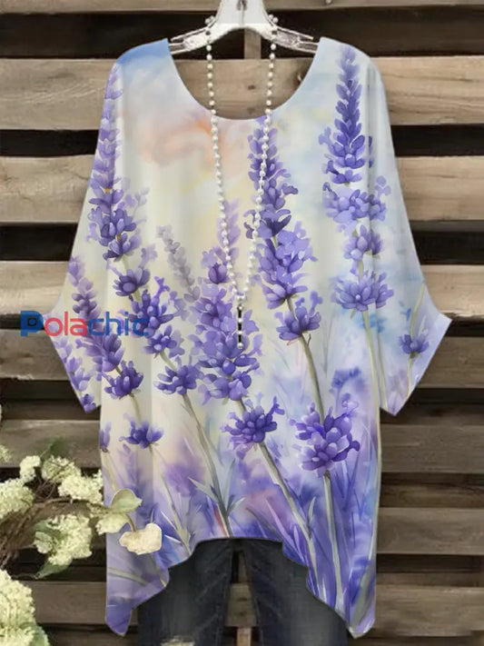 T shirt Femme Violet Flora Art Print comme image / S