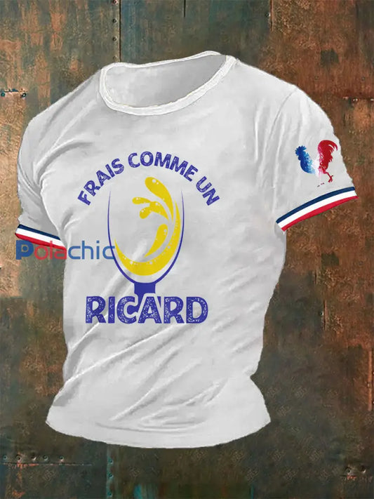T-shirt Frais Comme un Ricard Pastis Apéritif Homme Blanc / S