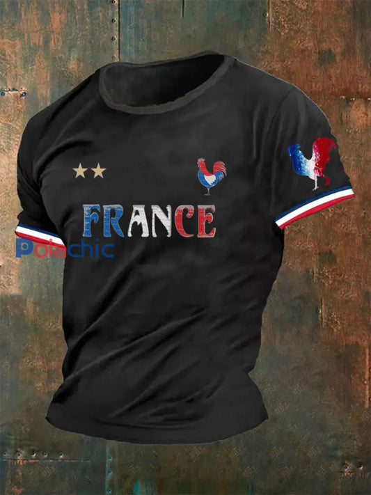 T-shirt France Le Coq Gaulois pour homme Noir / S