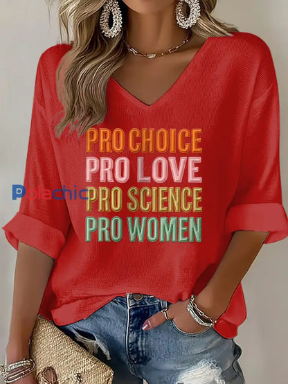 T shirt gaufré imprimé Pro Choice Femme Rouge / S