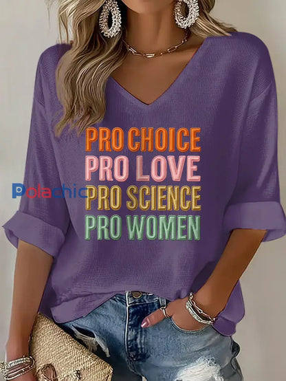 T shirt gaufré imprimé Pro Choice Femme Violet / S