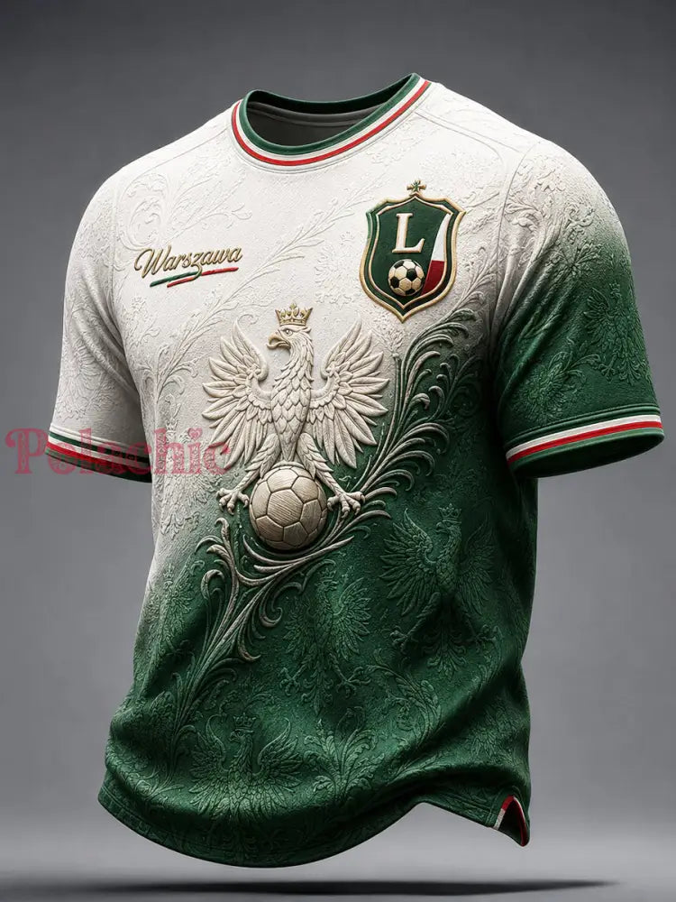 T-shirt gradientowy z motywem Retro Warsaw Football Club (Polska) - Jak na zdjęciu / S
