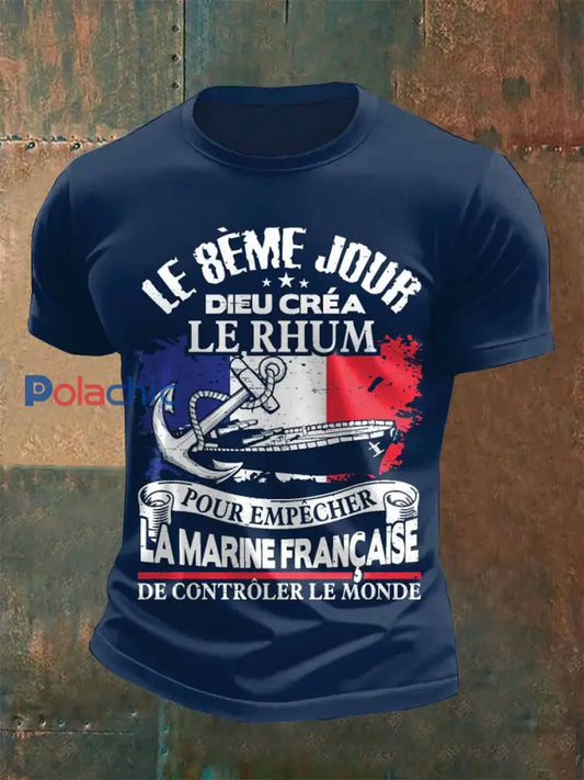 T Shirt Homme Vintage Imprimé Français comme image / S