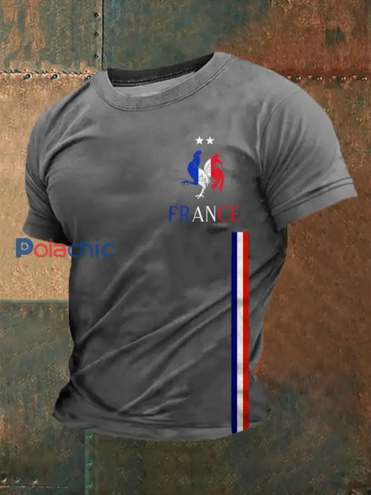 T-shirt imprimé à manches courtes Le Coq gaulois Homme Gris / S