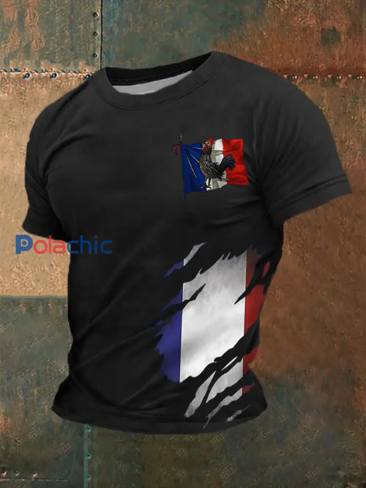 T-shirt imprimé à manches courtes Le Coq gaulois Homme Noir / S