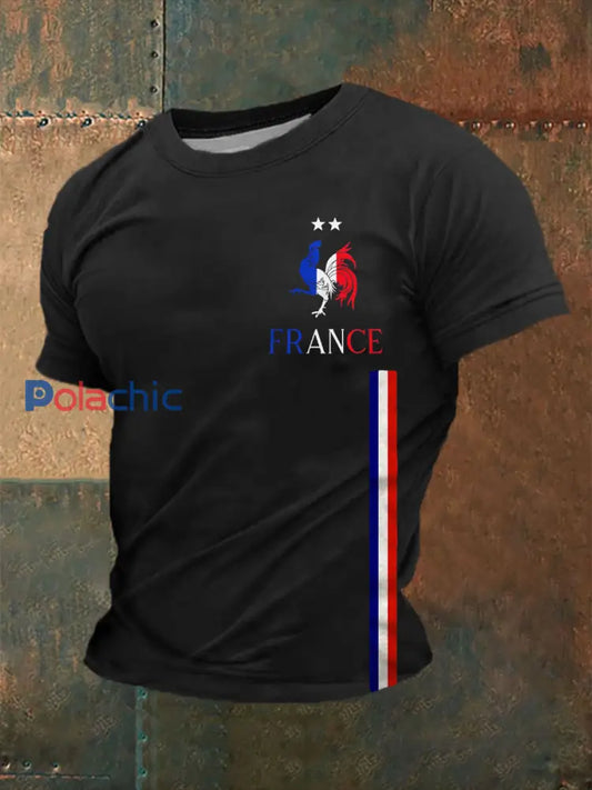T-shirt imprimé à manches courtes Le Coq gaulois Homme Noir / S